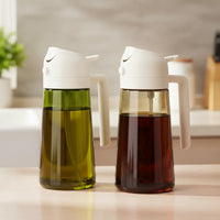 Öl Sprühflasche Glas Spray Flasche Küche Kochen - 2 Stück weiß