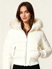 Wiebke | Gesteppte Winterjacke mit Kapuze - Weiß