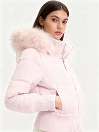 Wiebke | Gesteppte Winterjacke mit Kapuze - Rosa