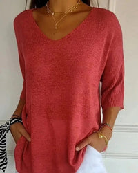 Wiebke | Lockere Strickbluse - Rot