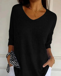 Wiebke | Lockere Strickbluse - Schwarz