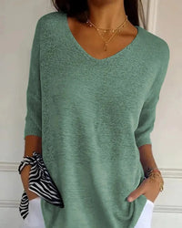 Wiebke | Lockere Strickbluse - Grasgrün