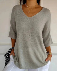 Wiebke | Lockere Strickbluse - Grau