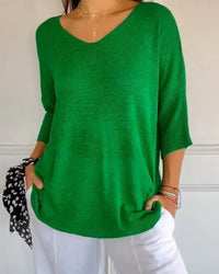 Wiebke | Lockere Strickbluse - Grün