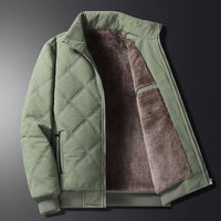Herren Langarm-Winterjacke mit Taschen - Salbeigrün