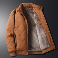 Herren Langarm-Winterjacke mit Taschen - Braun
