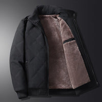 Herren Langarm-Winterjacke mit Taschen - Schwarz