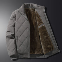 Herren Langarm-Winterjacke mit Taschen - Grau