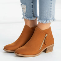 Damen Stiefeletten Knöchelstiefel Schuhe Casual Herbst Winter - Orange