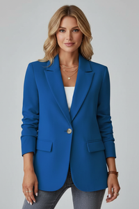 Xenia | Damen Roter Blazer mit Kerbe Revers - Blau