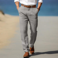 HERRLICHE PREMIUM-LINENHOSE (MIT GÜRTELSCHLAUFEN) - Grau