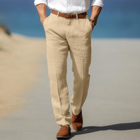 HERRLICHE PREMIUM-LINENHOSE (MIT GÜRTELSCHLAUFEN) - Beige