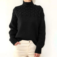 Elva | Gemütlicher Damen-Rollkragenpullover - Schwarz