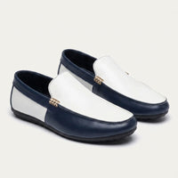 Zweifarbige Herren-Slipper - Marineblau
