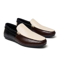 Zweifarbige Herren-Slipper - Braun